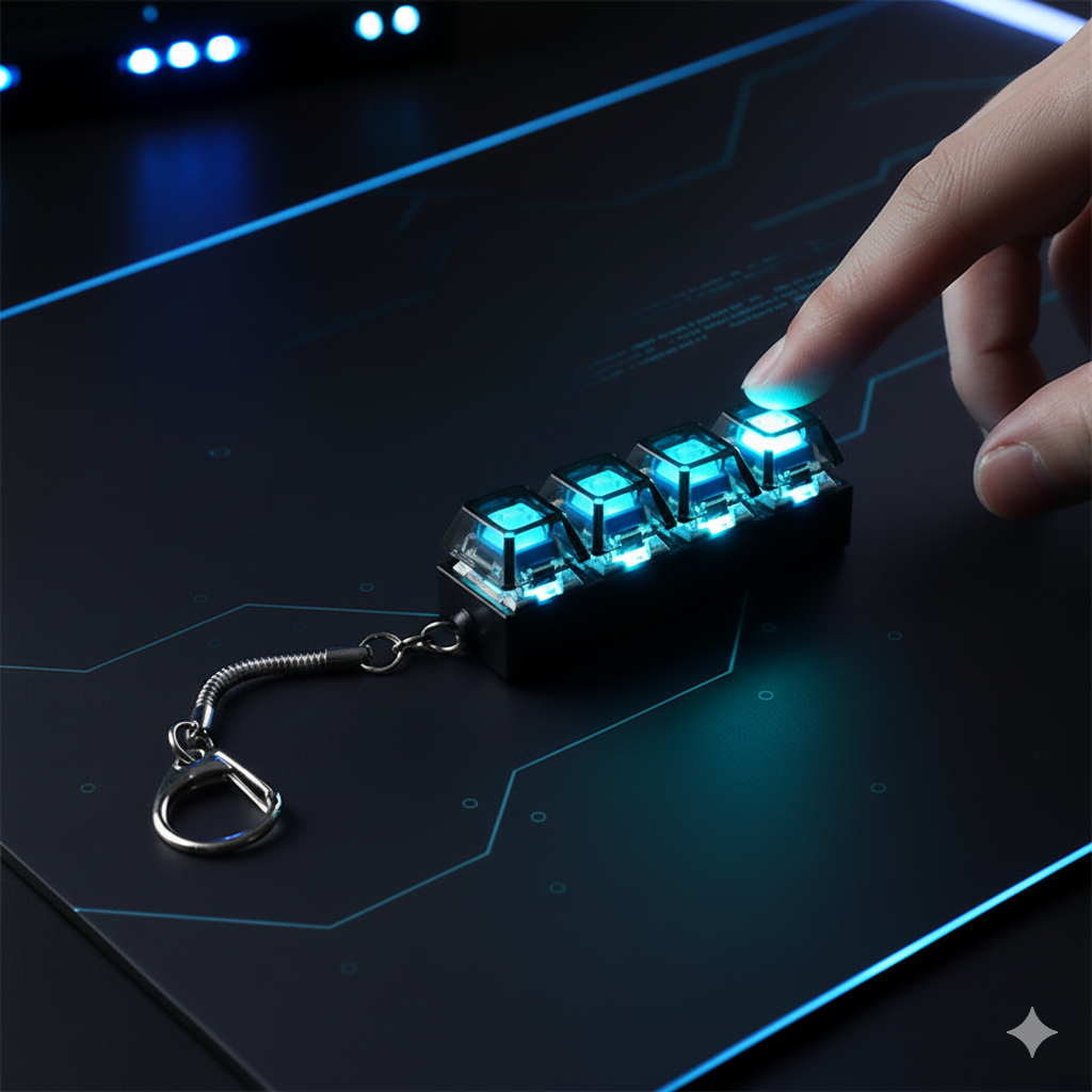 Get Your Hands on This 4/9 Keys Mechanical Keyboard Axis Tester - Perfect Stress Relief Keychain for DIY Enthusiasts!