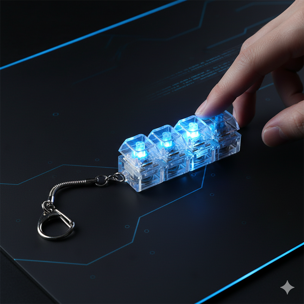 Get Your Hands on This 4/9 Keys Mechanical Keyboard Axis Tester - Perfect Stress Relief Keychain for DIY Enthusiasts!