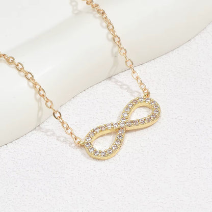 Elegant Infinity Pendant Necklace for Women - Timeless Zircon Jewelry Gift for Any Occasion