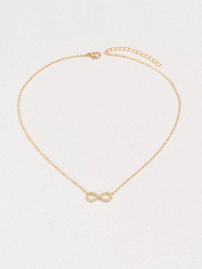 Elegant Infinity Pendant Necklace for Women - Timeless Zircon Jewelry Gift for Any Occasion