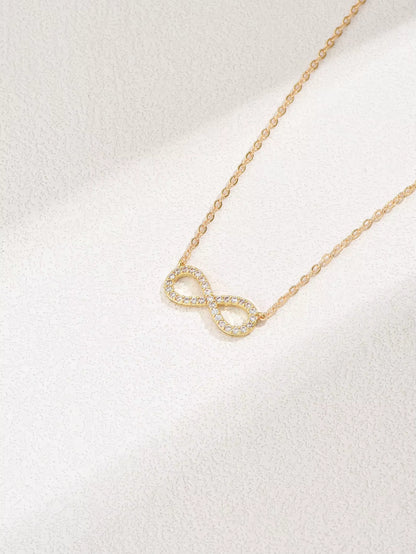 Elegant Infinity Pendant Necklace for Women - Timeless Zircon Jewelry Gift for Any Occasion